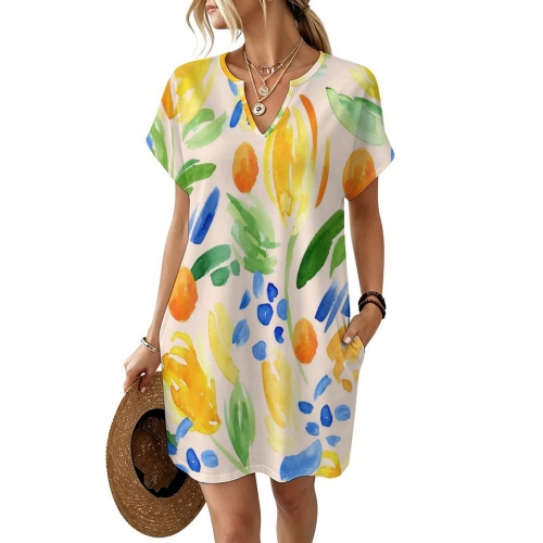 Women's Casual V-Neck Dress