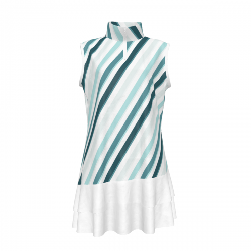 Women's Sleeveless Quarter Zip Ruffle Sports Dress