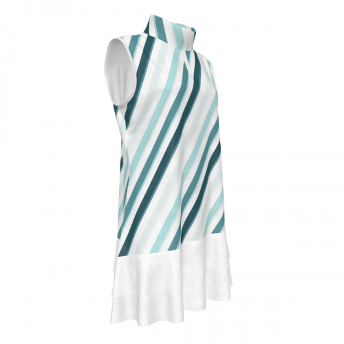 Women's Sleeveless Quarter Zip Ruffle Sports Dress