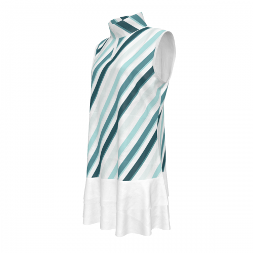 Women's Sleeveless Quarter Zip Ruffle Sports Dress