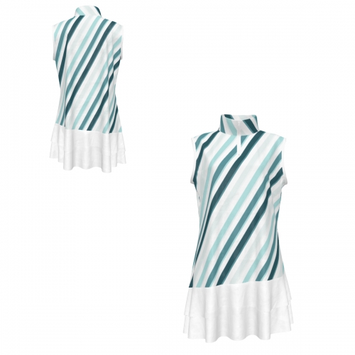 Women's Sleeveless Quarter Zip Ruffle Sports Dress