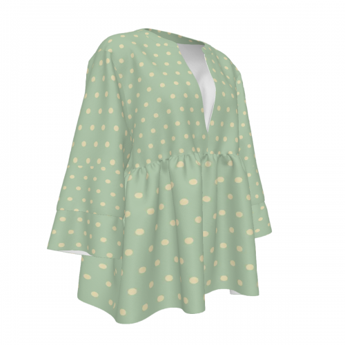 Women's Front V Neck Peplum Tunic Top