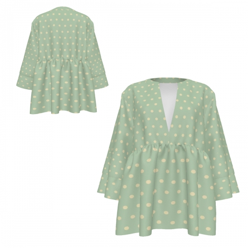 Women's Front V Neck Peplum Tunic Top