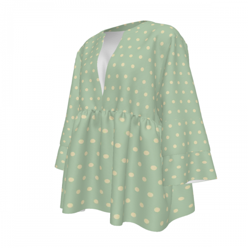Women's Front V Neck Peplum Tunic Top