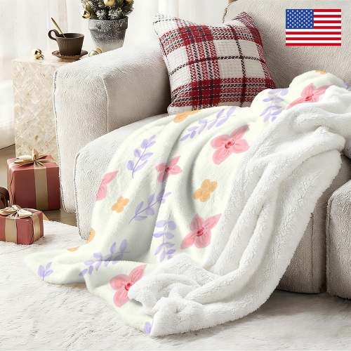 Sherpa Fleece Blanket 40" x 50" | Ships from USA