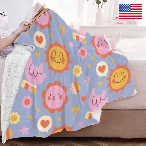 Sherpa Fleece Blanket 60" x 80" | Ships from USA