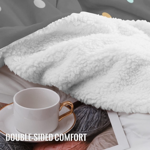 Sherpa Fleece Blanket 80" x 90" | Ships from USA