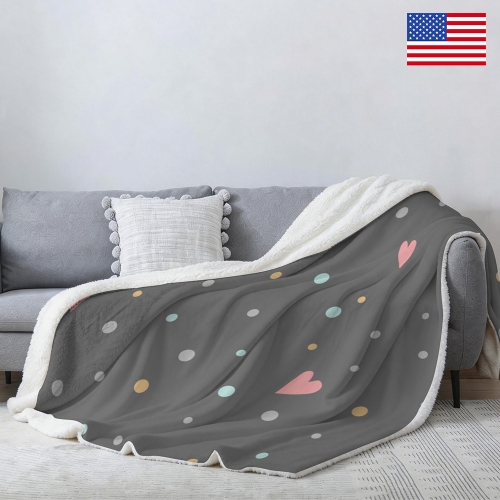 Sherpa Fleece Blanket 80" x 90" | Ships from USA