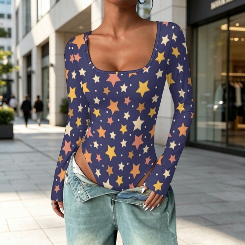 Women's Square Neck Long Sleeve Bodysuit