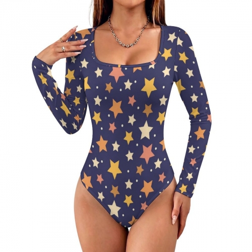 Women's Square Neck Long Sleeve Bodysuit