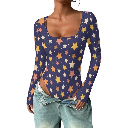 Women's Square Neck Long Sleeve Bodysuit