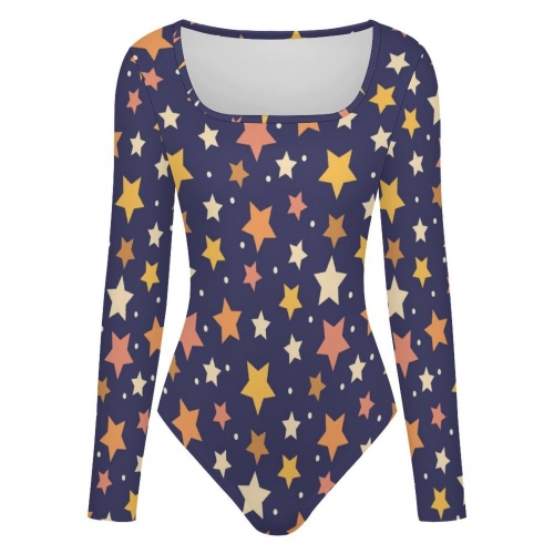 Women's Square Neck Long Sleeve Bodysuit