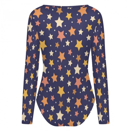 Women's Square Neck Long Sleeve Bodysuit