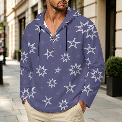 Men's Casual Button Hoodie