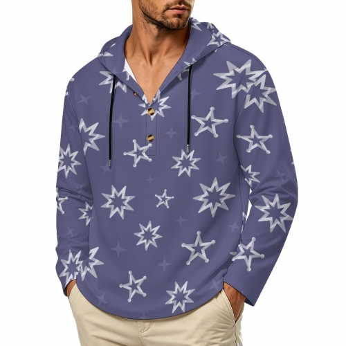 Men's Casual Button Hoodie