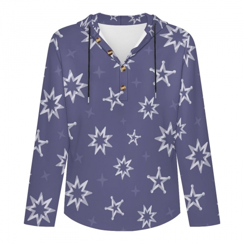Men's Casual Button Hoodie