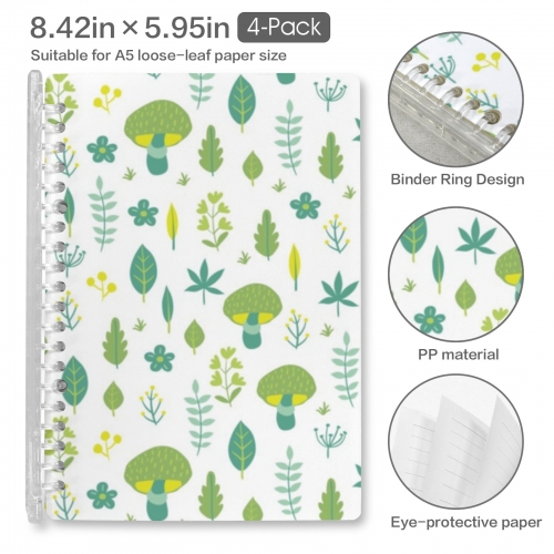 Loose-Leaf Notebooks ( Cover Print, 4-Pack ) | Ships from USA