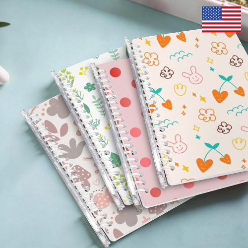 Loose-Leaf Notebooks ( Cover Print, 4-Pack ) | Ships from USA