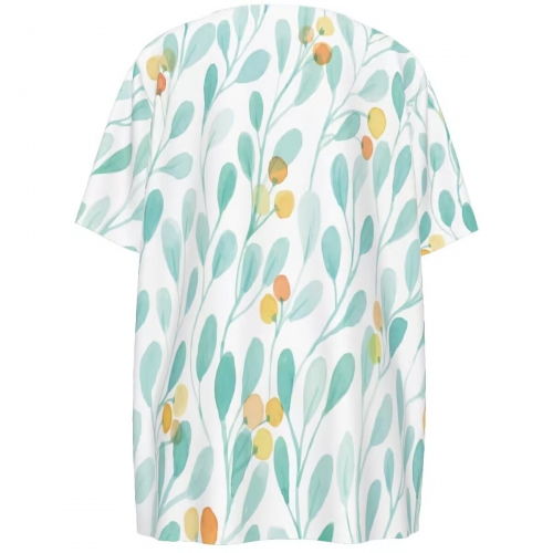 Women's Square Neck Short Sleeve Shirt With Three Buttons