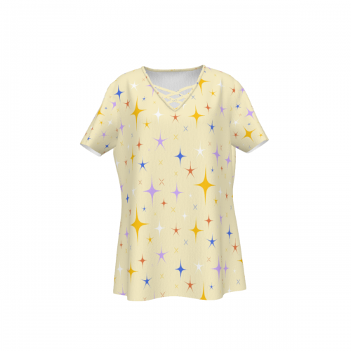 Women's Crisscross V Neck Short Sleeve Shirt