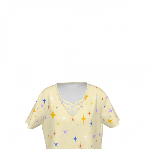 Women's Crisscross V Neck Short Sleeve Shirt
