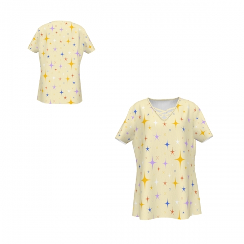 Women's Crisscross V Neck Short Sleeve Shirt