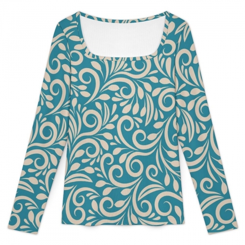 Women's Square Neck Long Sleeve Shirt
