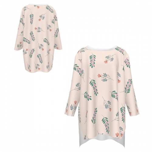 Women's Loose Crew Neck Side Split Top