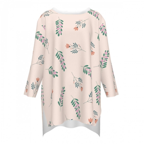Women's Loose Crew Neck Side Split Top