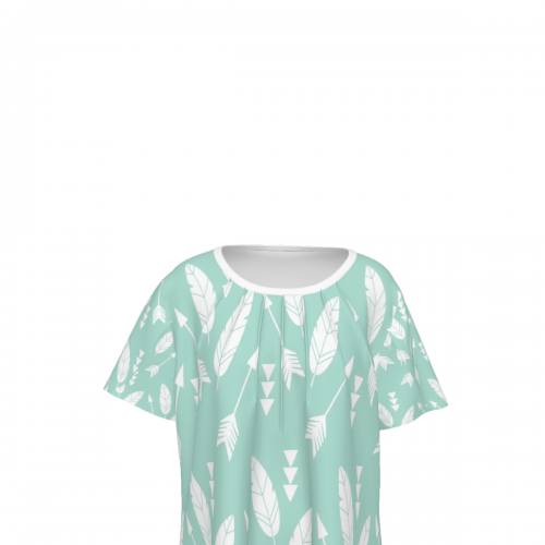 Women's Pleated Crew Neck Short Sleeve Dress