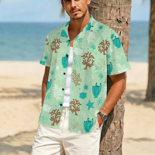 Custom Men's Crinkle Short Sleeve Shirt ( Model T87 )