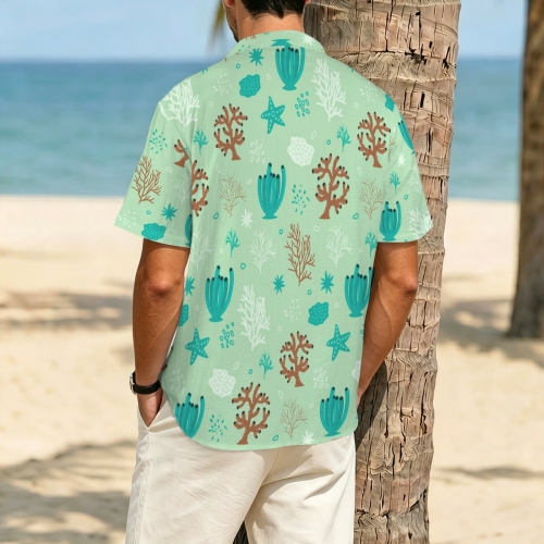 Custom Men's Crinkle Short Sleeve Shirt ( Model T87 )