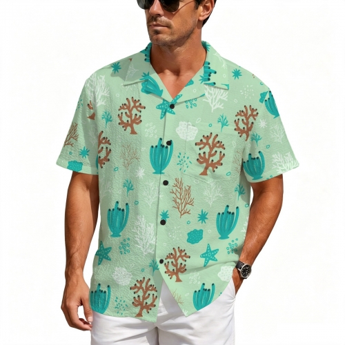 Custom Men's Crinkle Short Sleeve Shirt ( Model T87 )