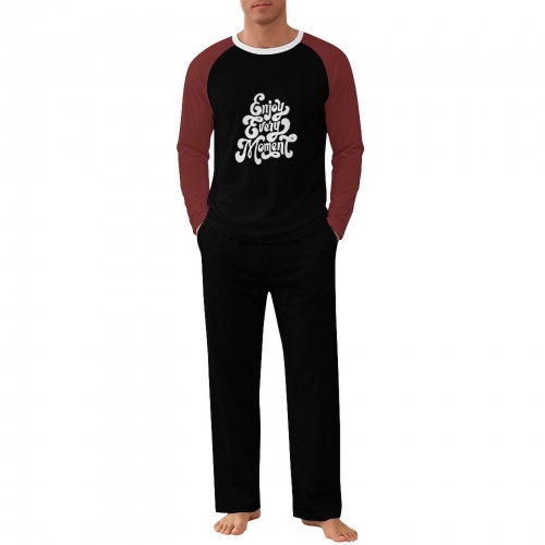 Men's Raglan Long Sleeve Crew Neck Pajama Set