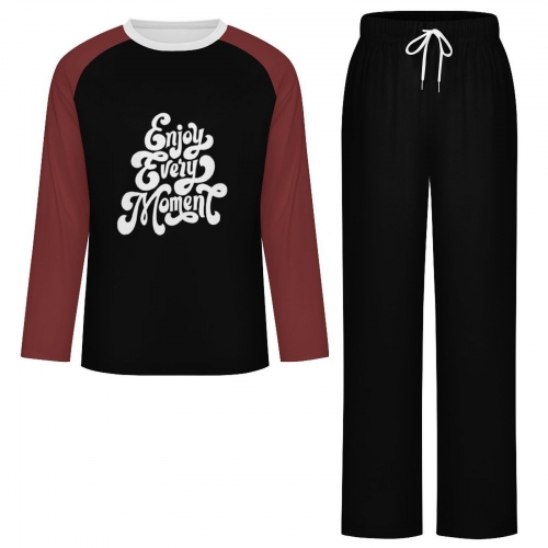 Men's Raglan Long Sleeve Crew Neck Pajama Set