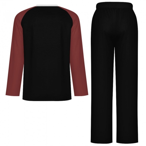 Men's Raglan Long Sleeve Crew Neck Pajama Set