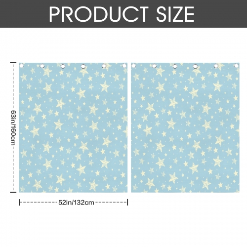 Grommet Curtains 52" x 63" ( Set of 2 ) | Ships from USA