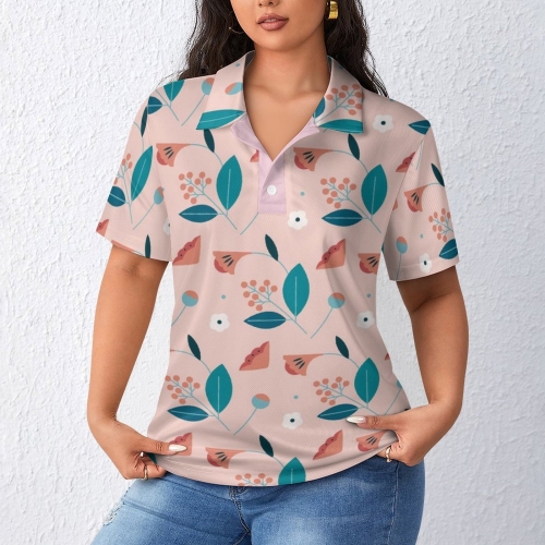 Women's Straight Fit Polo Shirt with Buttons