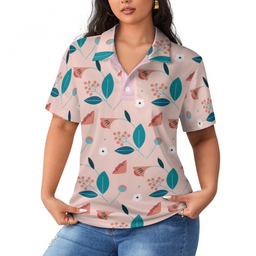 Women's Straight Fit Polo Shirt with Buttons