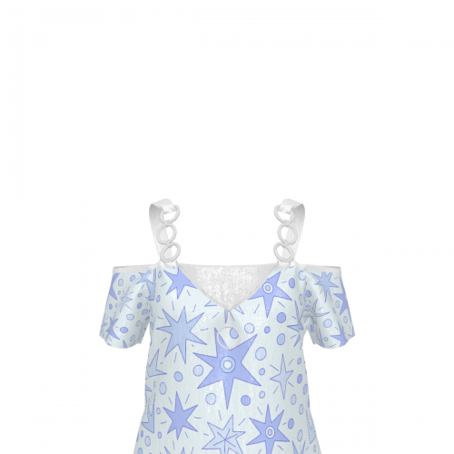 Women's V Neck Metal Strap Off Shoulder Top