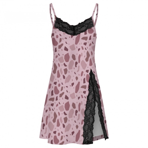 Women's Lace Slit Cami Pajama Dress