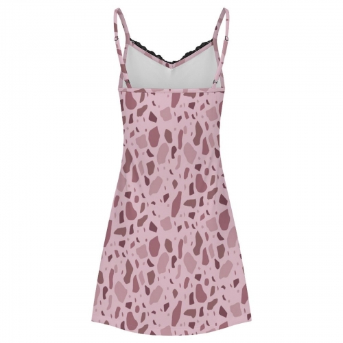 Women's Lace Slit Cami Pajama Dress