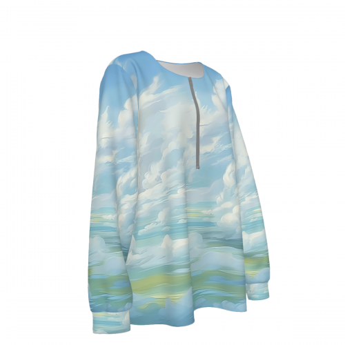 Women's Half Zip Long Sleeve Sweatshirt