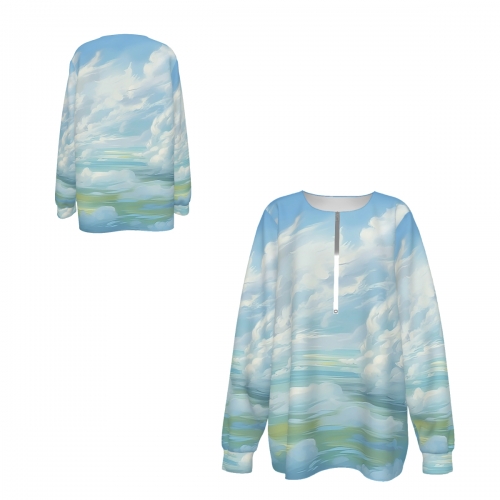 Women's Half Zip Long Sleeve Sweatshirt
