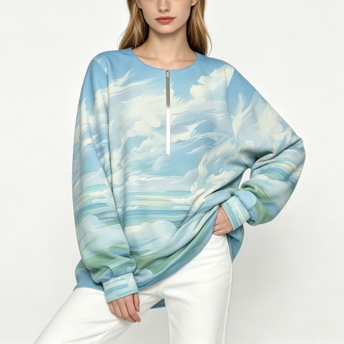 Women's Half Zip Long Sleeve Sweatshirt