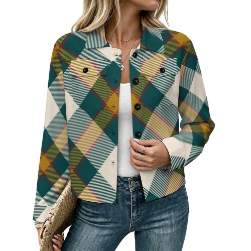 Women's Cropped Shirt Jacket