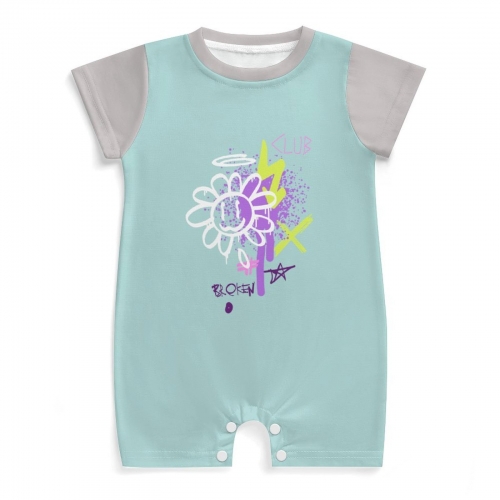 All Over Print Cotton Baby's Short Sleeve Romper