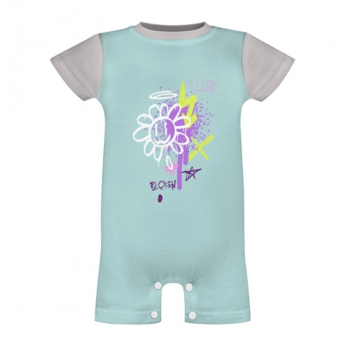All Over Print Cotton Baby's Short Sleeve Romper