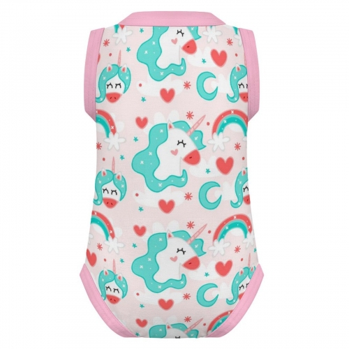All Over Print Cotton Baby's Sleeveless Romper