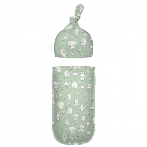 All Over Print Cotton Baby's Swaddle Set